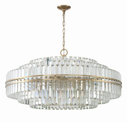 Crystorama Hayes Chandelier - Aged Brass, Faceted Crystal 21"H