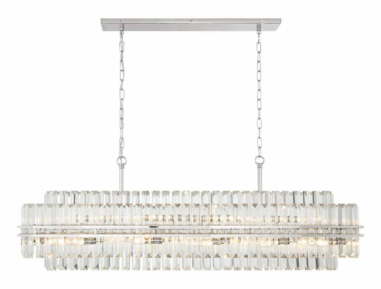 Crystorama Hayes Chandelier - Polished Nickel, Faceted Crystal 18"H