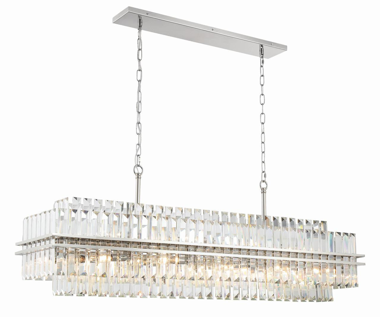 Crystorama Hayes Chandelier - Polished Nickel, Faceted Crystal 18"H