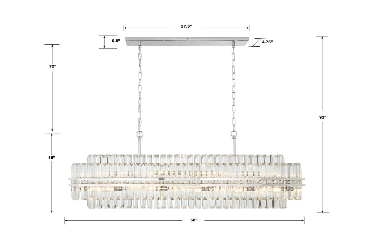Crystorama Hayes Chandelier - Polished Nickel, Faceted Crystal 18"H