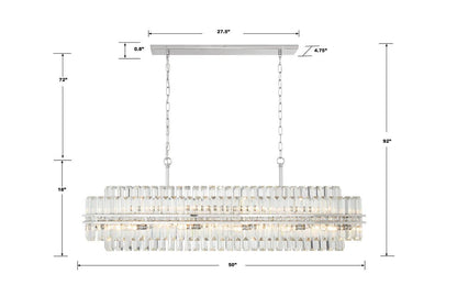 Crystorama Hayes Chandelier - Polished Nickel, Faceted Crystal 18"H
