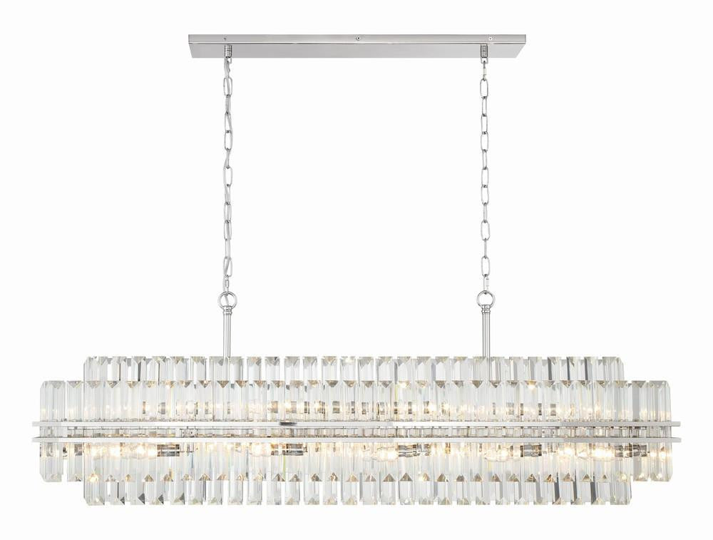 Crystorama Hayes Chandelier - Polished Nickel, Faceted Crystal 18"H