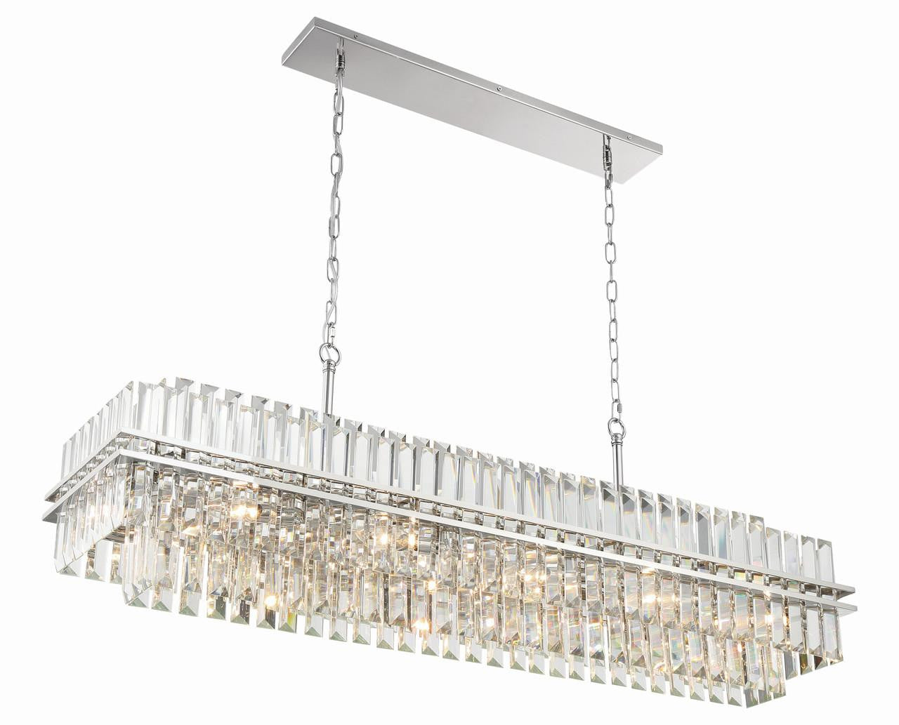 Crystorama Hayes Chandelier - Polished Nickel, Faceted Crystal 18"H