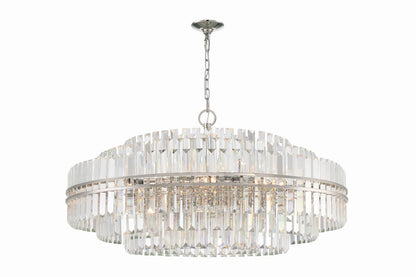 Crystorama Hayes Chandelier - Polished Nickel, Faceted Crystal 21"H