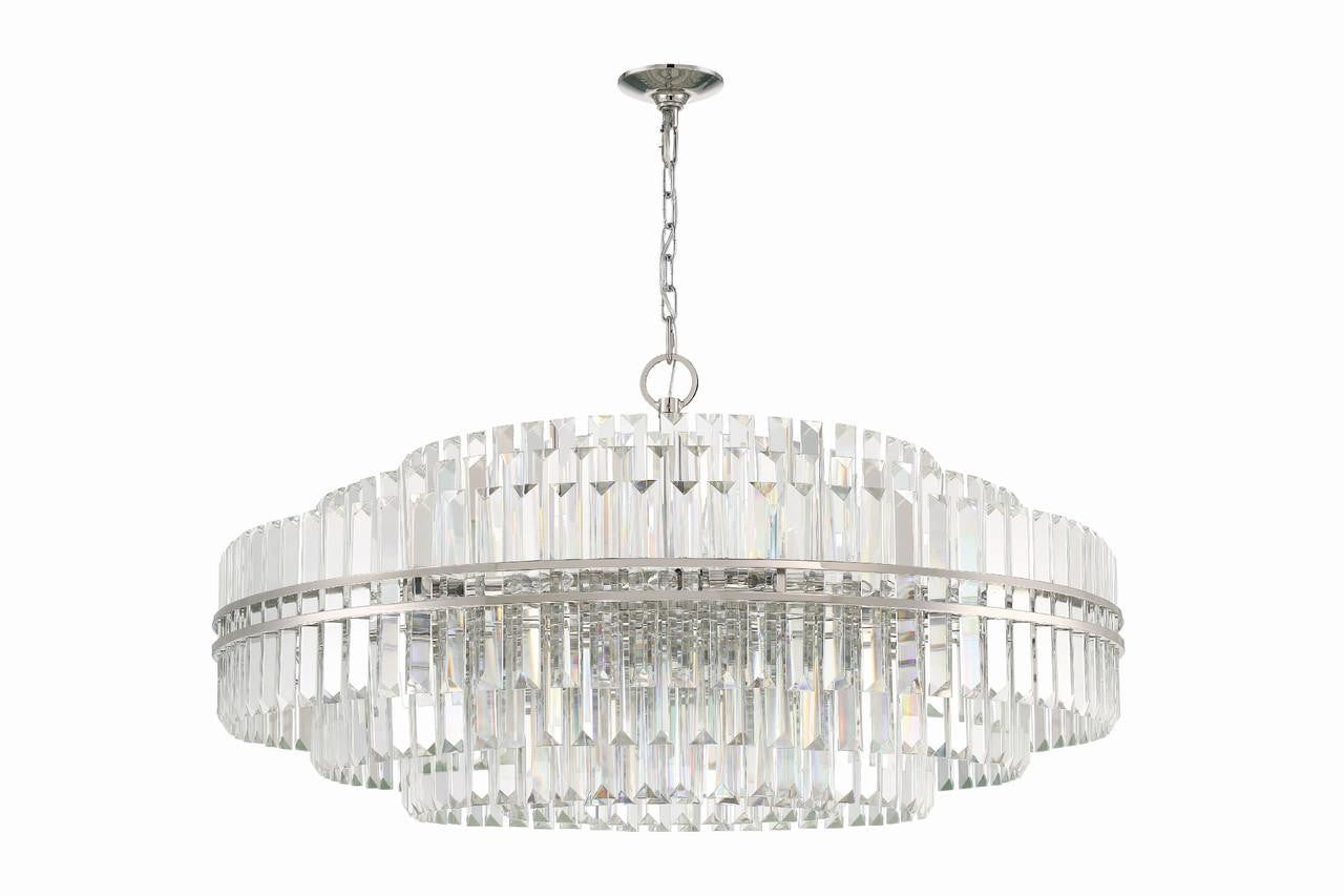 Crystorama Hayes Chandelier - Polished Nickel, Faceted Crystal 21"H