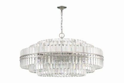 Crystorama Hayes Chandelier - Polished Nickel, Faceted Crystal 21"H