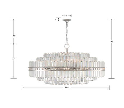 Crystorama Hayes Chandelier - Polished Nickel, Faceted Crystal 21"H
