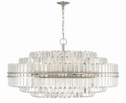 Crystorama Hayes Chandelier - Polished Nickel, Faceted Crystal 21"H