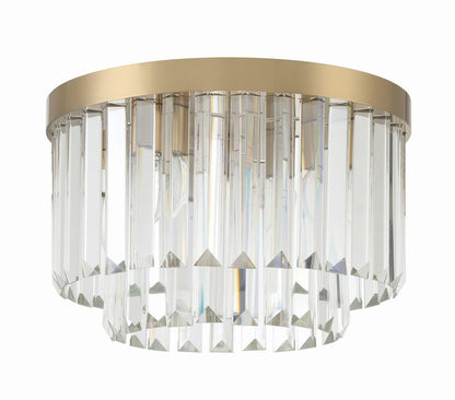 Crystorama Hayes Flush Mount - Aged Brass, Faceted Crystal 10.25"H
