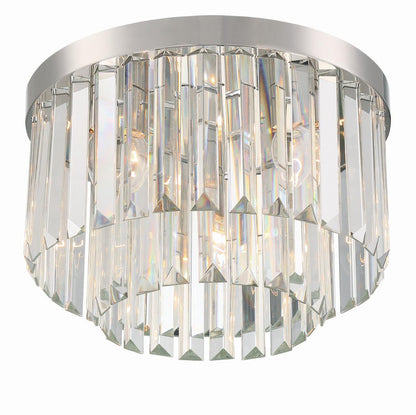 Crystorama Hayes Flush Mount - Polished Nickel, Faceted Crystal 10.25"H
