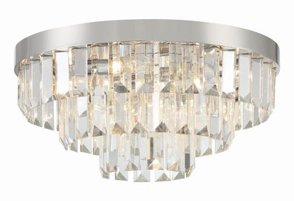 Crystorama Hayes Flush Mount - Polished Nickel, Faceted Crystal 8"H