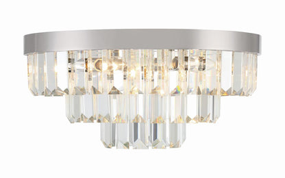 Crystorama Hayes Flush Mount - Polished Nickel, Faceted Crystal 8"H