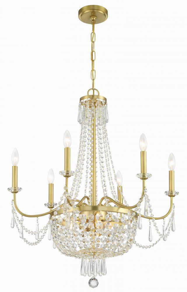 Crystorama Haywood Chandelier Aged Brass