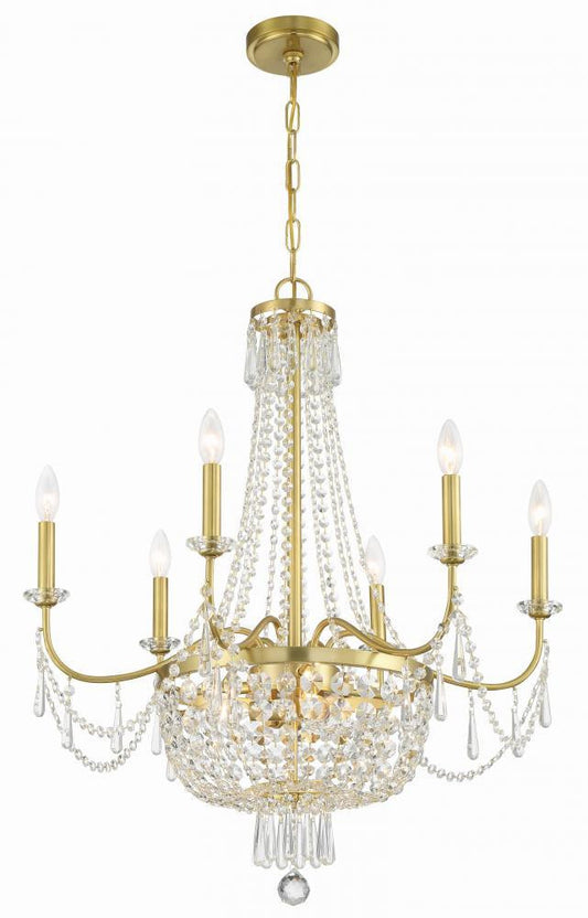 Crystorama Haywood Chandelier Aged Brass
