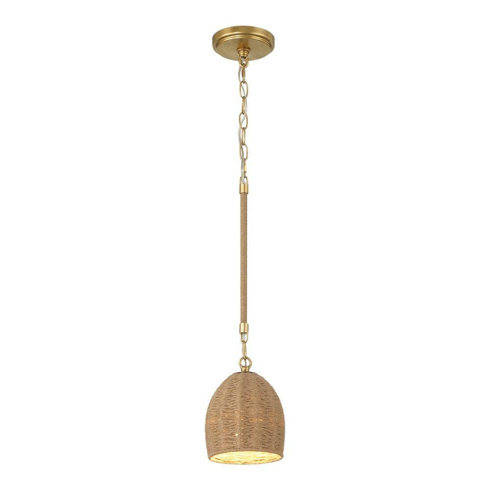 Crystorama Jace 1 Light Mini Pendant Soft Gold