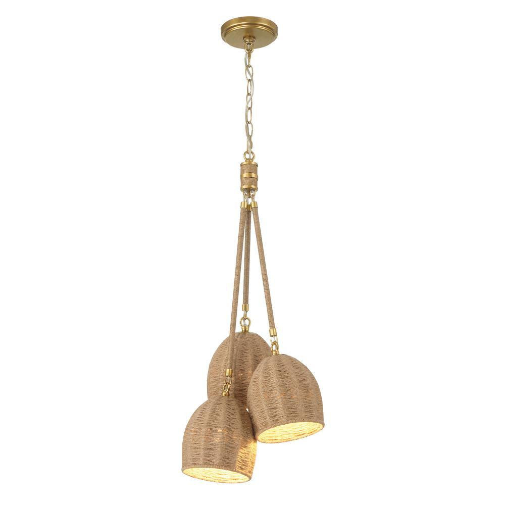 Crystorama Jace 3 Light Pendant Soft Gold