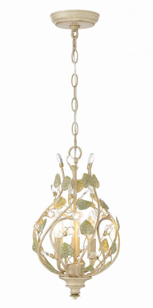 Crystorama Josie Mini Chandelier Champagne Green Tea