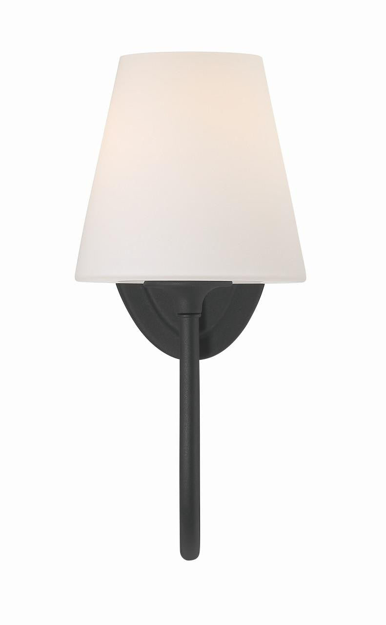 Crystorama Juno 1 Light Wall Sconce - Black Forged 13"H