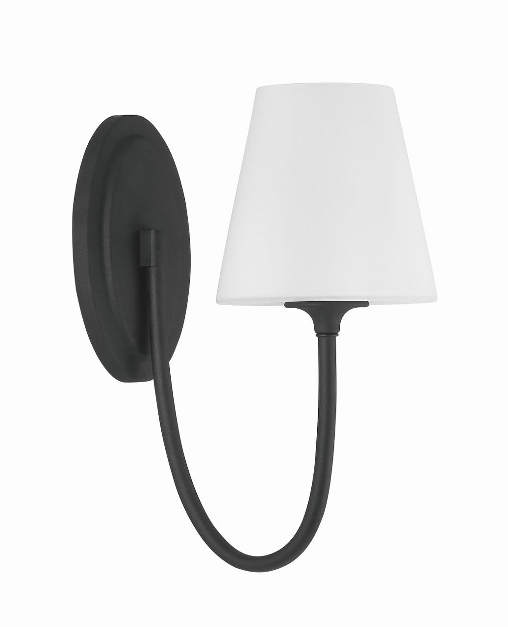 Crystorama Juno 1 Light Wall Sconce - Black Forged 13"H