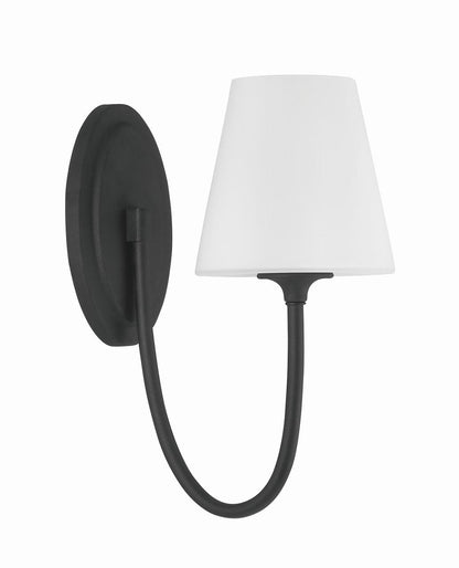 Crystorama Juno 1 Light Wall Sconce - Black Forged 13"H