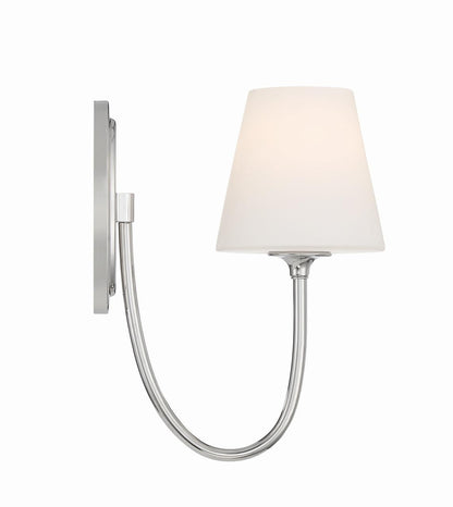 Crystorama Juno 1 Light Wall Sconce - Polished Nickel 13"H