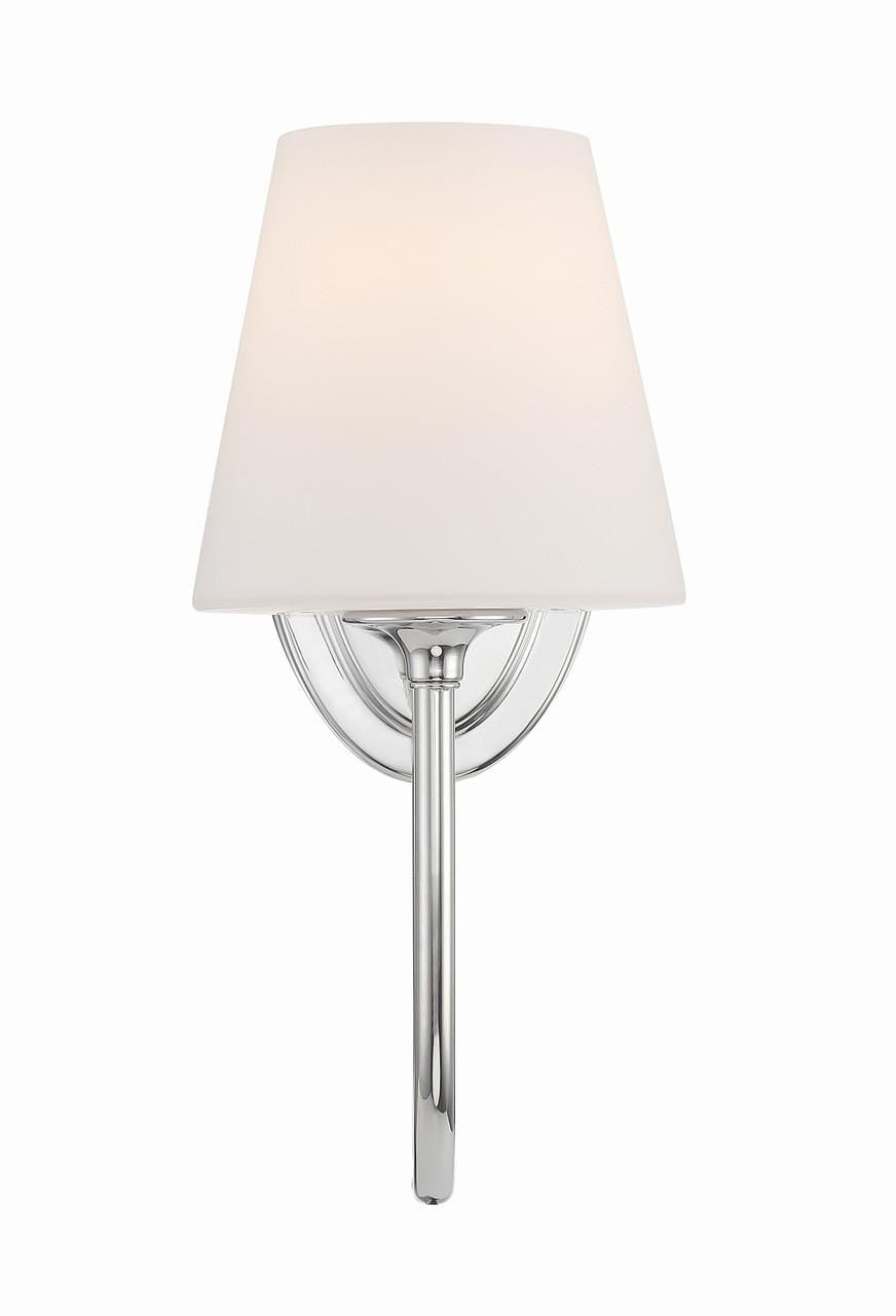 Crystorama Juno 1 Light Wall Sconce - Polished Nickel 13"H
