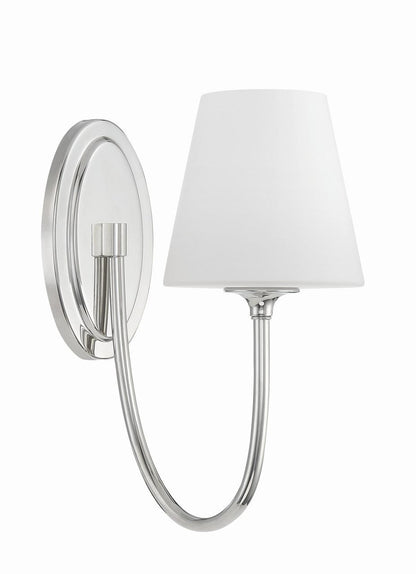 Crystorama Juno 1 Light Wall Sconce - Polished Nickel 13"H