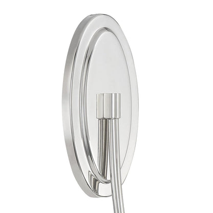Crystorama Juno 1 Light Wall Sconce - Polished Nickel 13"H