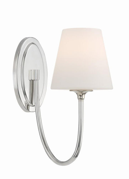 Crystorama Juno 1 Light Wall Sconce - Polished Nickel 13"H
