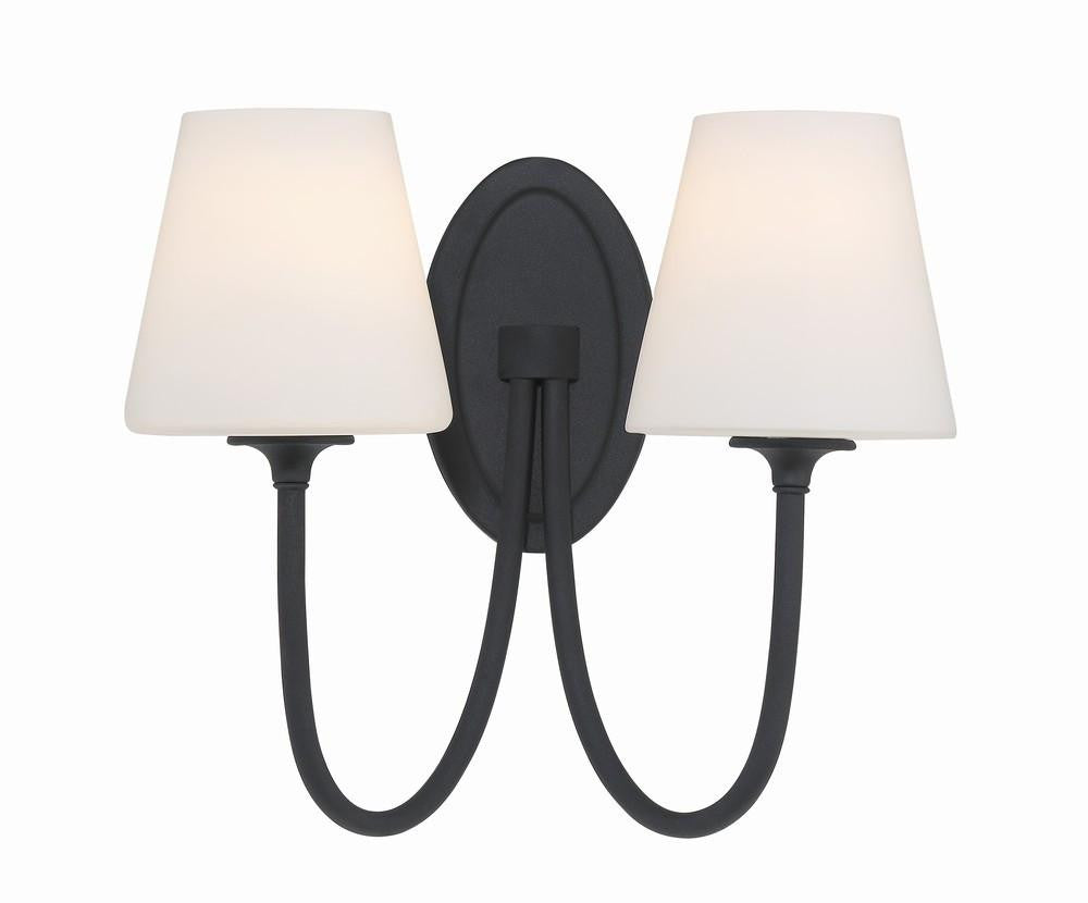 Crystorama Juno Wall Sconce Black Forged