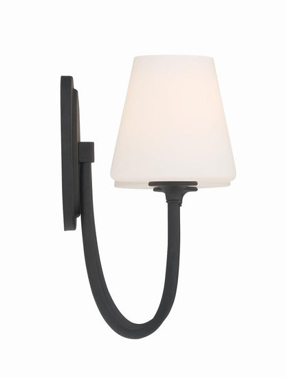 Crystorama Juno 2 Light Wall Sconce - Black Forged 13"H