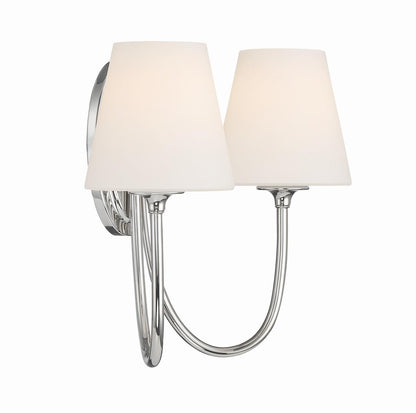 Crystorama Juno 2 Light Wall Sconce - Polished Nickel 13"H