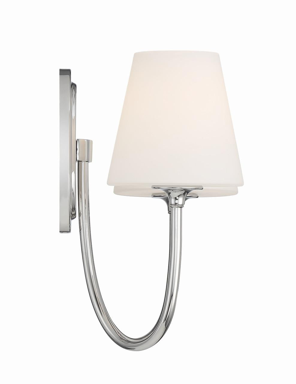 Crystorama Juno 2 Light Wall Sconce - Polished Nickel 13"H