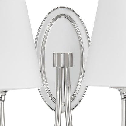 Crystorama Juno 2 Light Wall Sconce - Polished Nickel 13"H
