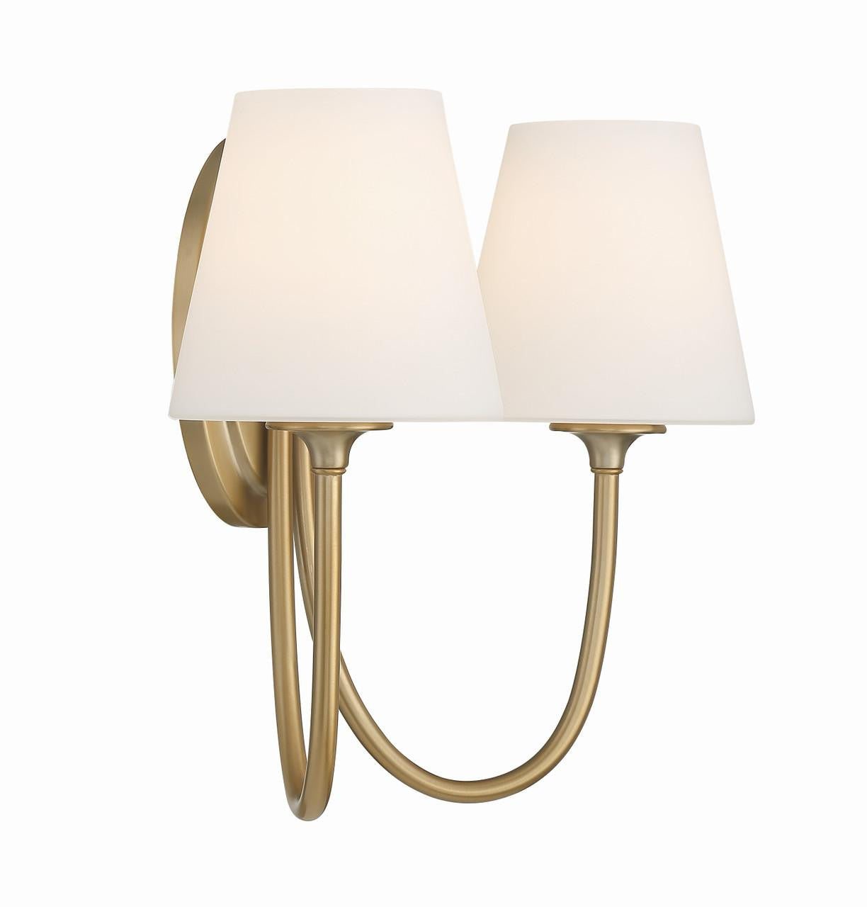 Crystorama Juno 2 Light Wall Sconce - Vibrant Gold 13"H