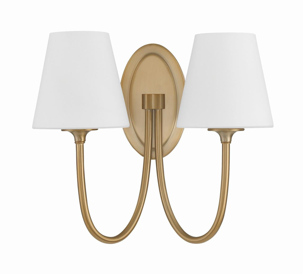 Crystorama Juno 2 Light Wall Sconce - Vibrant Gold 13"H