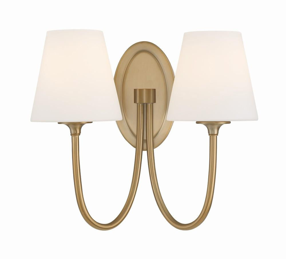 Crystorama Juno 2 Light Wall Sconce - Vibrant Gold 13"H