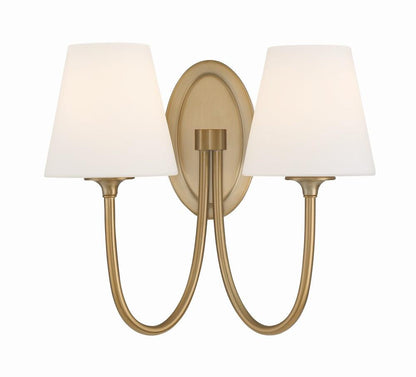 Crystorama Juno 2 Light Wall Sconce - Vibrant Gold 13"H