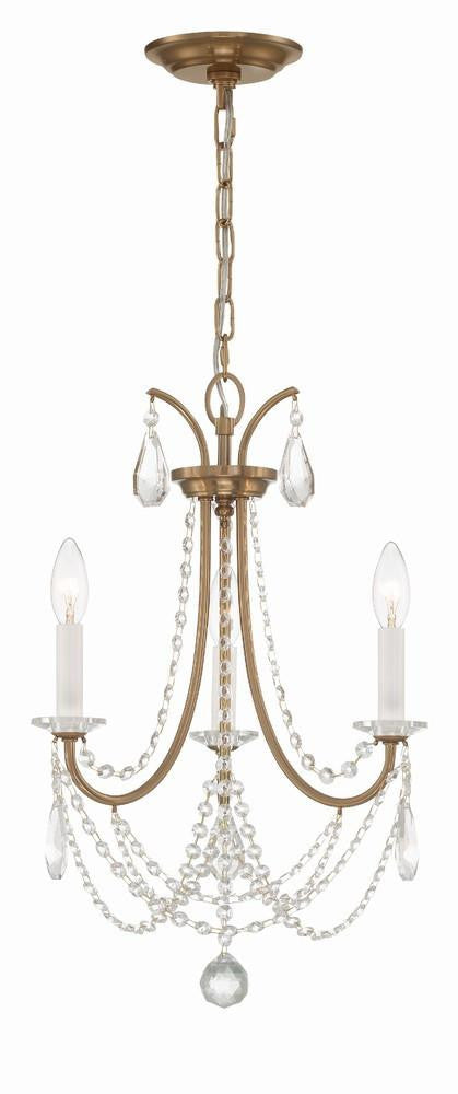 Crystorama Karrington Mini Chandelier Aged Brass