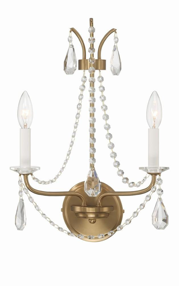 Crystorama Karrington Wall Sconce Aged Brass
