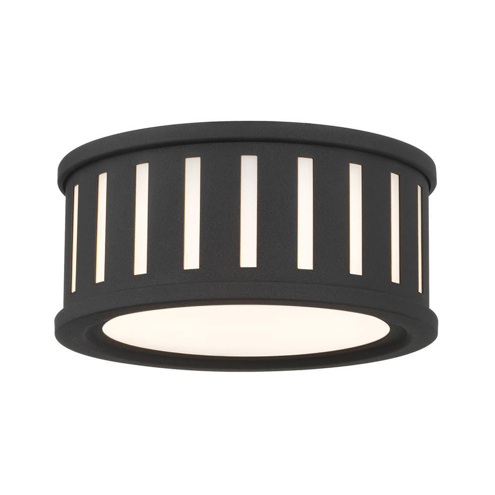 Crystorama Kendal 2 Light Flush Mount Black Forged
