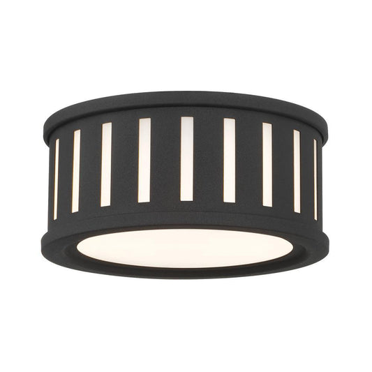 Crystorama Kendal 2 Light Flush Mount Black Forged