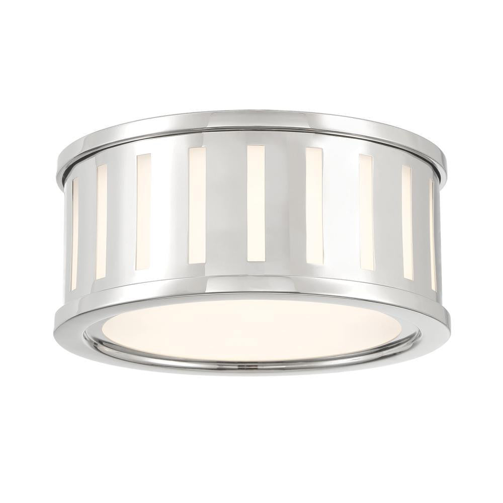 Crystorama Kendal 2 Light Flush Mount Polished Nickel