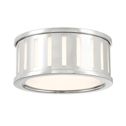 Crystorama Kendal 2 Light Flush Mount Polished Nickel