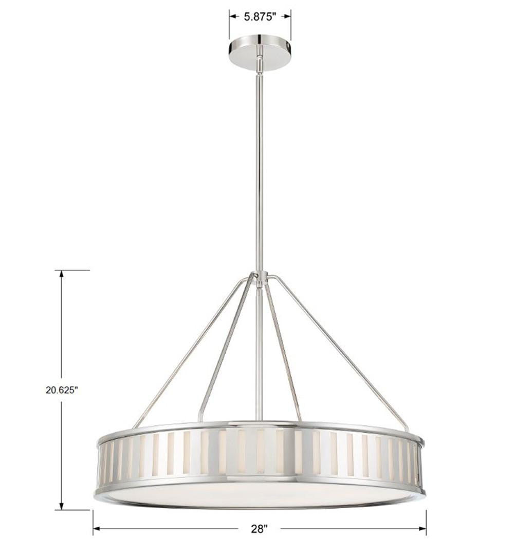 Crystorama Kendal Chandelier - Polished Nickel 20.5"H