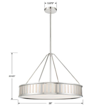 Crystorama Kendal Chandelier - Polished Nickel 20.5"H