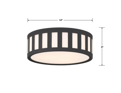 Crystorama Kendal Flush Mount - Black Forged 5"H