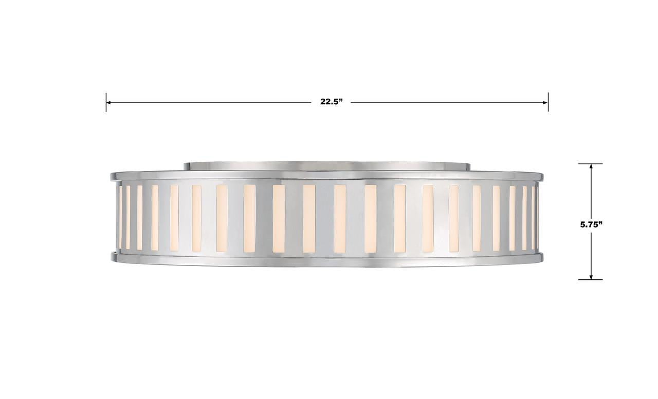 Crystorama Kendal Flush Mount - Polished Nickel 5.25"H