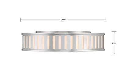 Crystorama Kendal Flush Mount - Polished Nickel 5.25"H