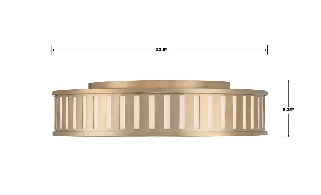 Crystorama Kendal Flush Mount - Vibrant Gold 5.25"H